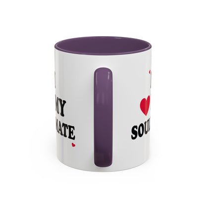 I Love My Soulmate Accent Coffee Mug