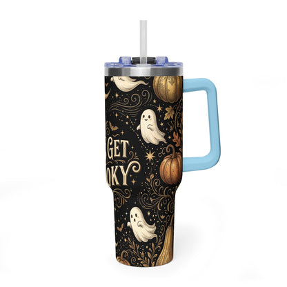 Let’s Get Spooky Halloween Ghosts & Pumpkins 40oz Thermal Tumbler