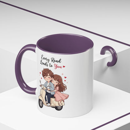 Every Road Leads to You Romantic Couple Coffee Mug