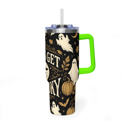 Let’s Get Spooky Halloween Ghosts & Pumpkins 40oz Thermal Tumbler