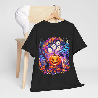 Halloween Pumpkin & Ghosts T-Shirt — Cute Spooky Jack-O'-Lantern Tee