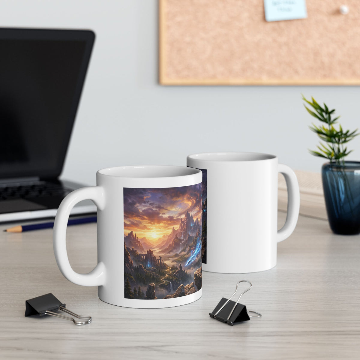 Fantasy Warrior Ceramic Mug – Epic Medieval Adventure Coffee Cup
