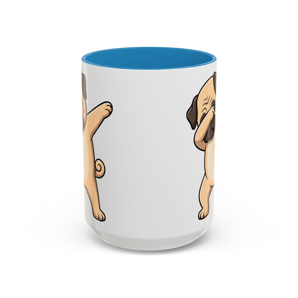Dabbing Pug Coffee Mug — Cute Dog Accent Mug (11/15 oz)