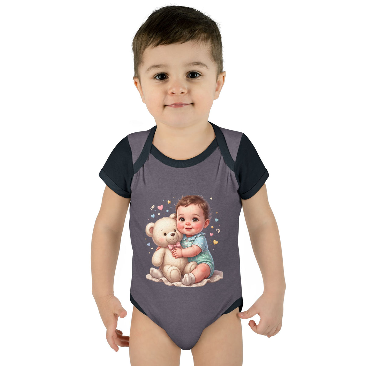 Cute Baby & Teddy Bodysuit – Infant Rib One-Piece