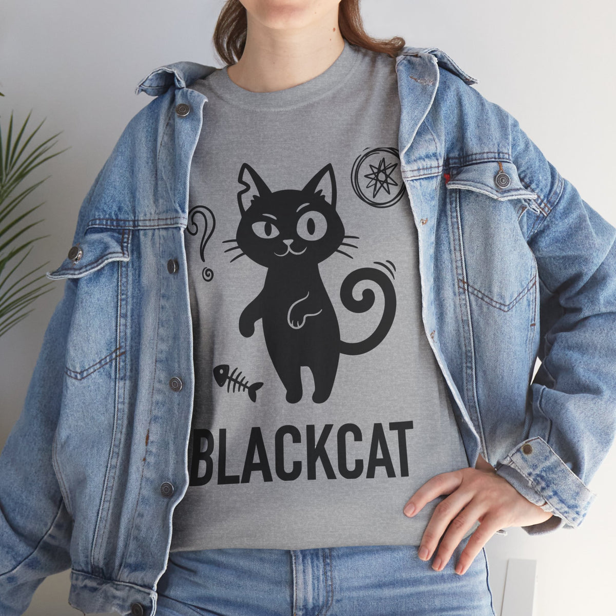 Black Cat Graphic Tee — Cute Cartoon Kitty T-Shirt