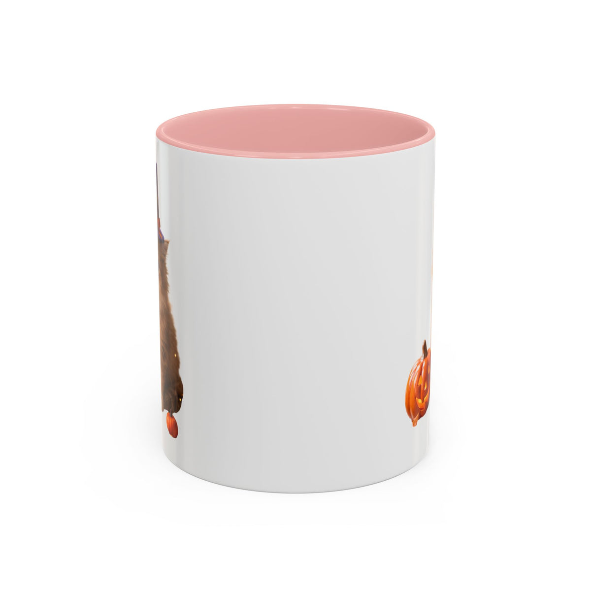 Halloween Cat Coffee Mug with Witch Hat and Pumpkin