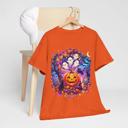 Halloween Pumpkin & Ghosts T-Shirt — Cute Spooky Jack-O'-Lantern Tee