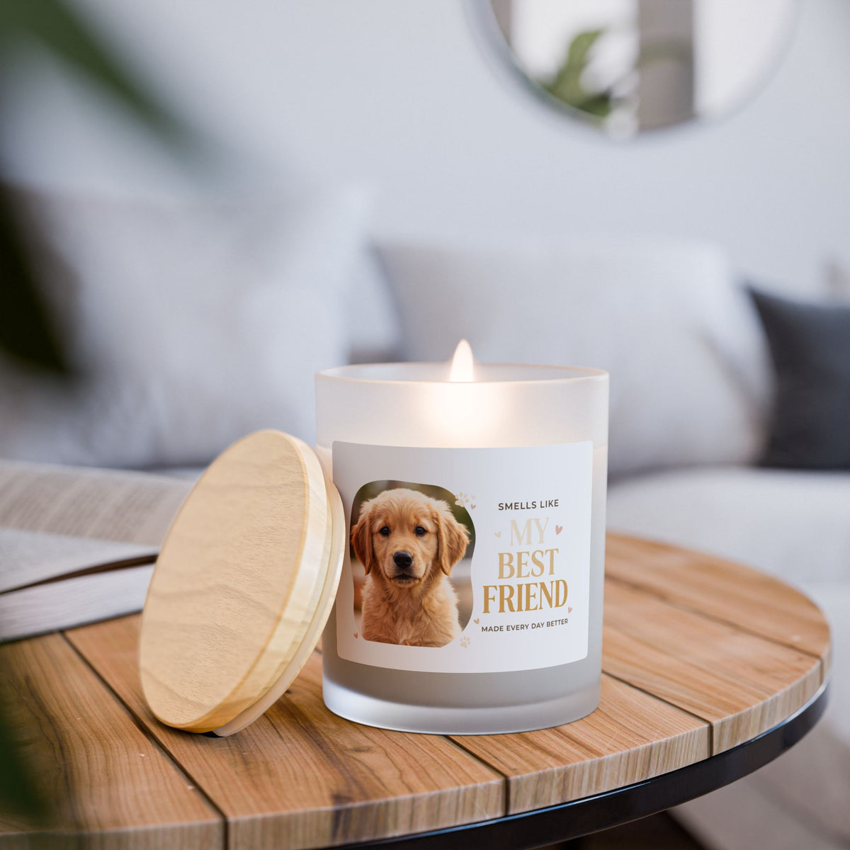 Pet Lover Frosted Glass Candle — “My Best Friend” Scented 11oz