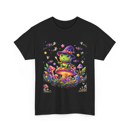 Cute Witch Frog T‑Shirt — Magical Mushroom Halloween Tee
