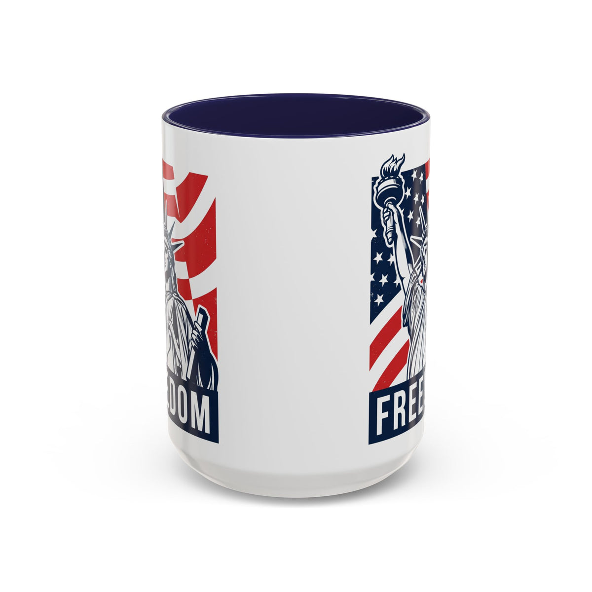 Freedom Statue Accent Coffee Mug — Patriotic Liberty 11/15oz