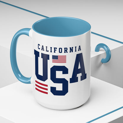 USA California Coffee Mug — Patriotic Accent 11/15oz