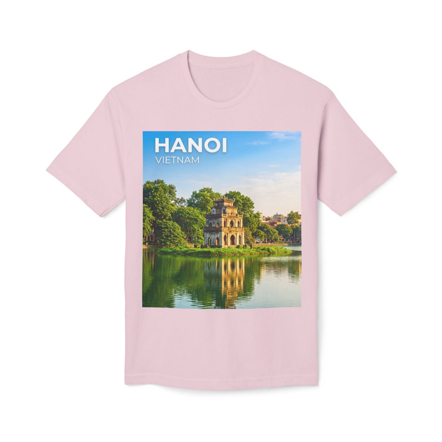 Hanoi Vietnam Travel T-Shirt – Hoan Kiem Lake Temple Photo Tee