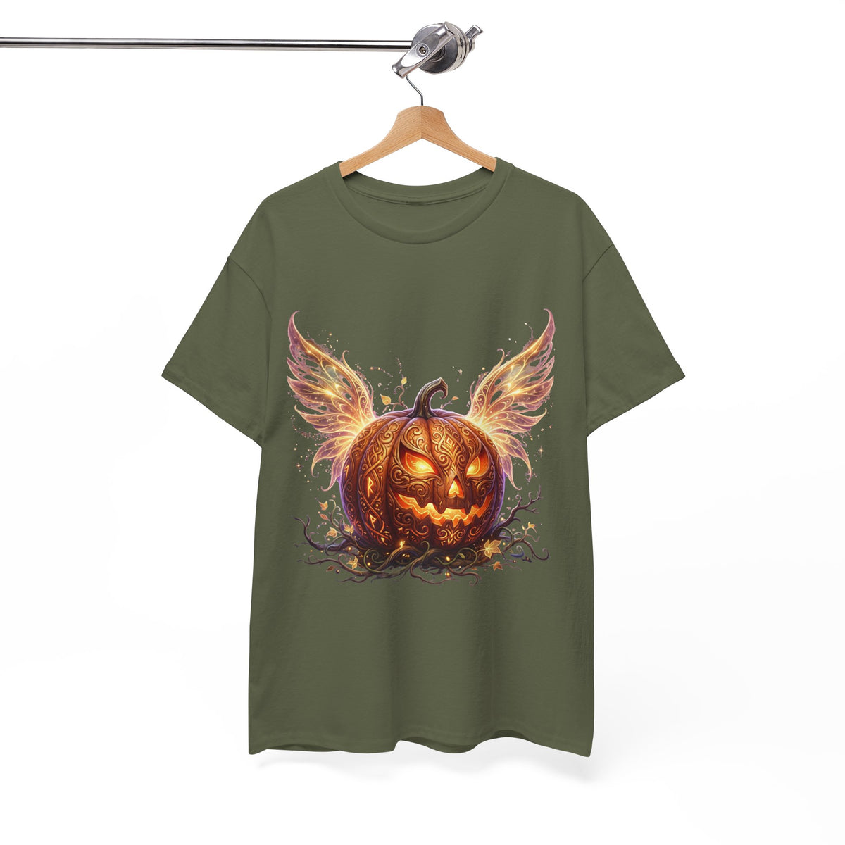 Halloween Pumpkin Tee — Winged Jack-O'-Lantern Graphic Shirt