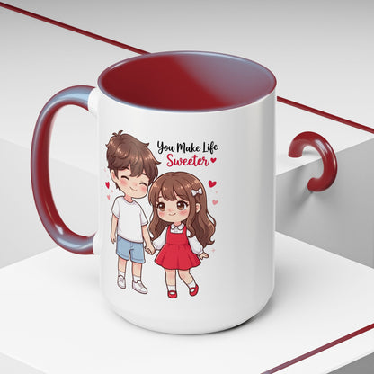 You Make Life Sweeter Couple Coffee Mug