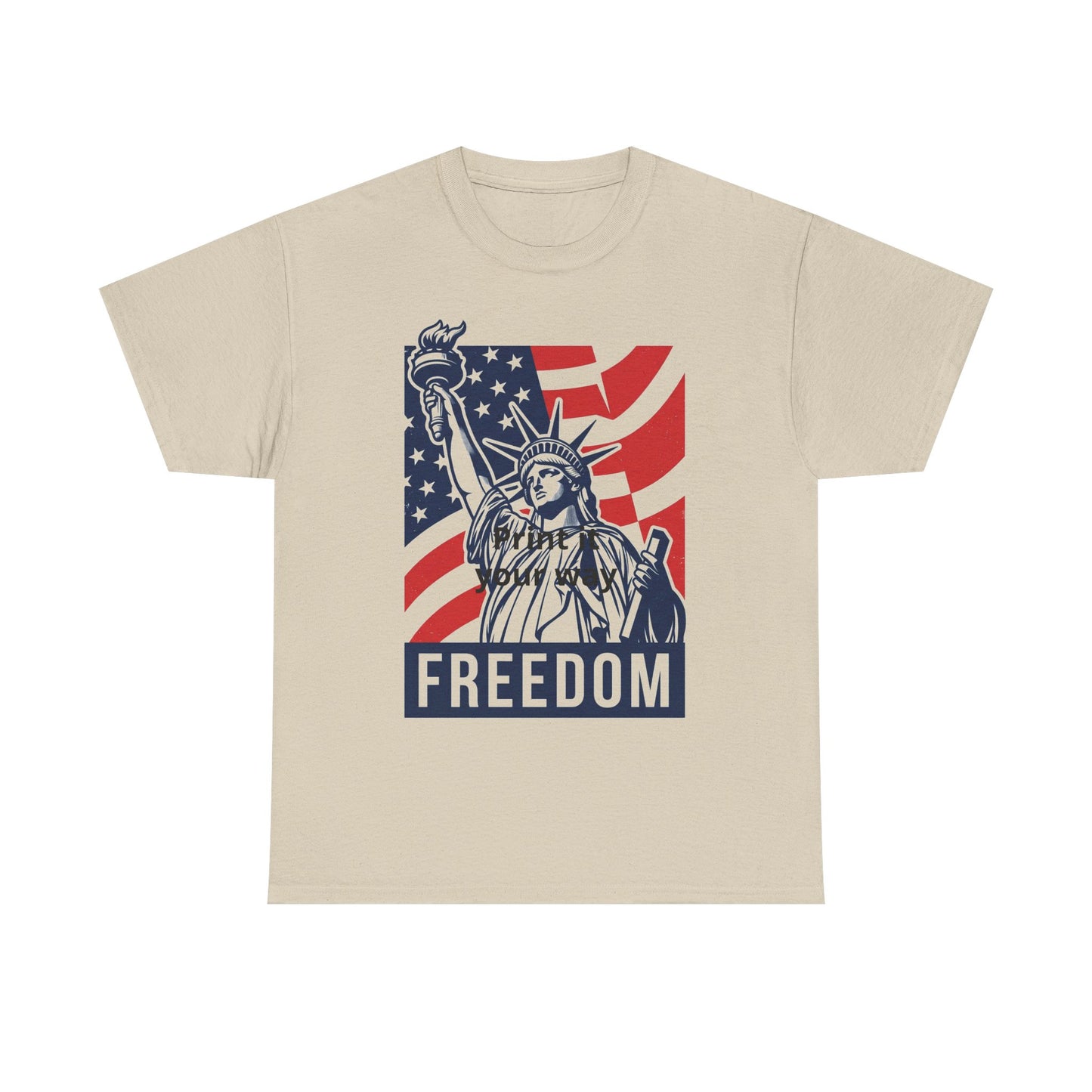 Freedom Statue T-Shirt — Patriotic USA Flag Tee (Statue of Liberty Design)