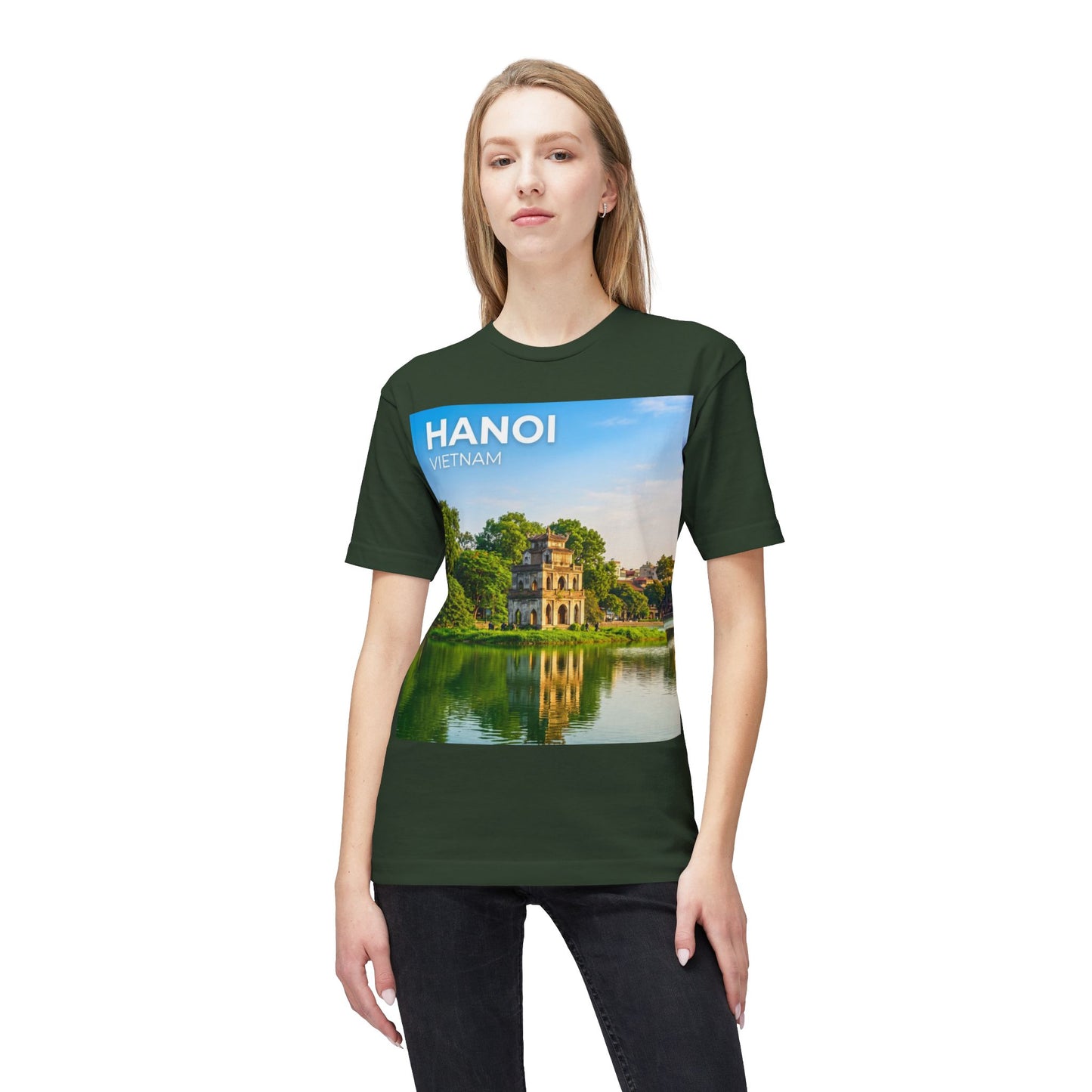Hanoi Vietnam Travel T-Shirt – Hoan Kiem Lake Temple Photo Tee