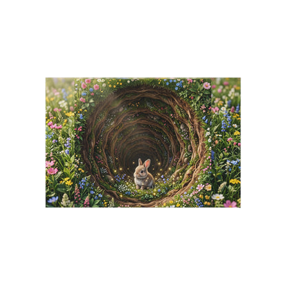 Whimsical Bunny Meadow Outdoor Rug