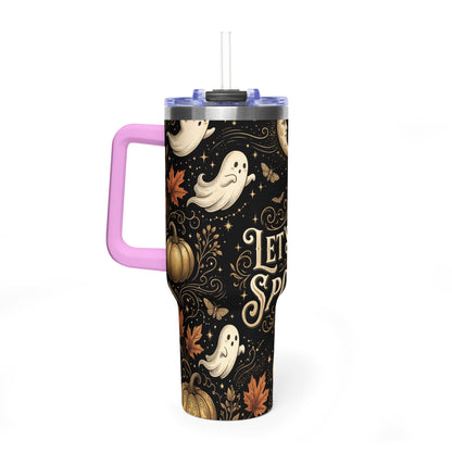 Let’s Get Spooky Halloween Ghosts & Pumpkins 40oz Thermal Tumbler