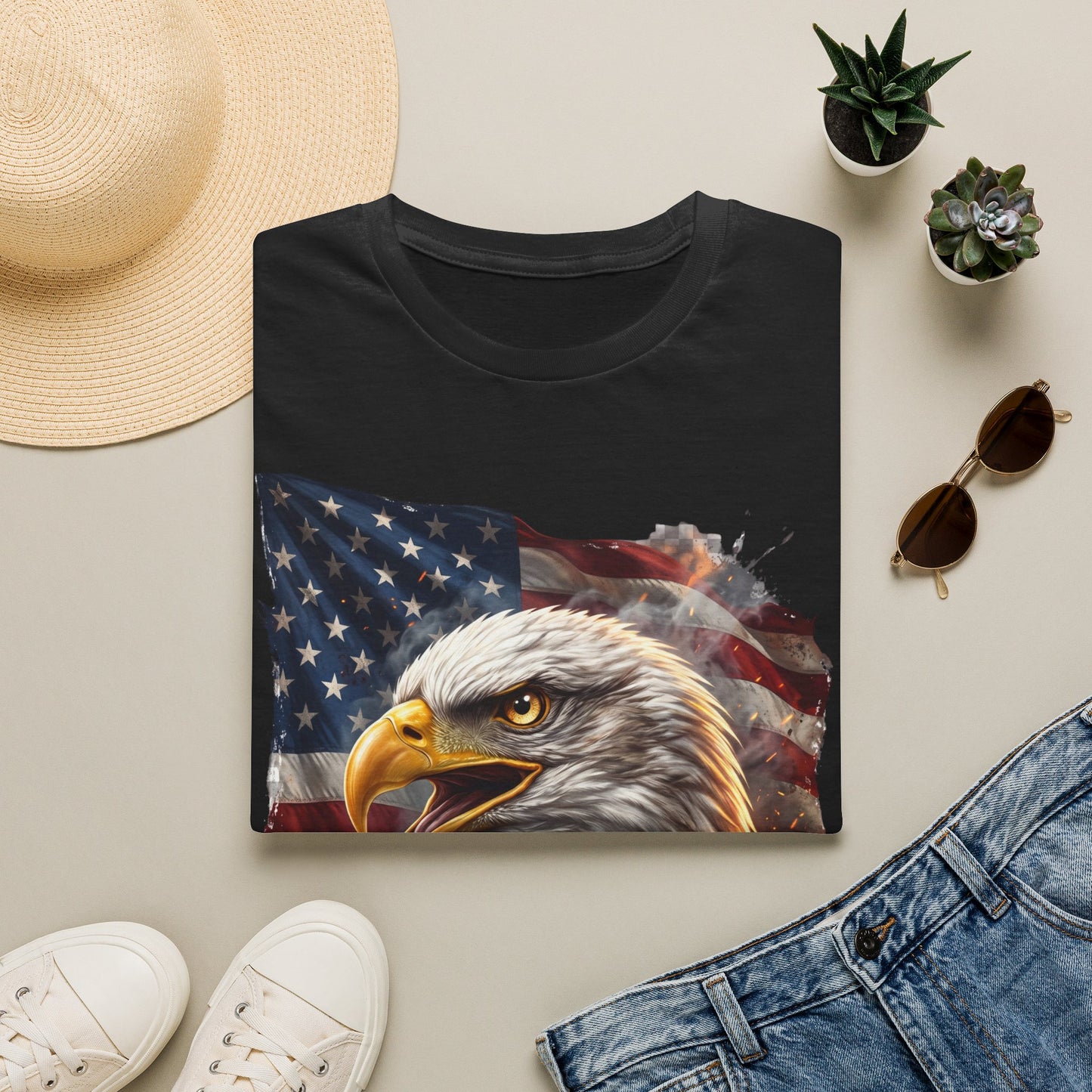 American Bald Eagle T-Shirt — Patriotic USA Flag Graphic Tee