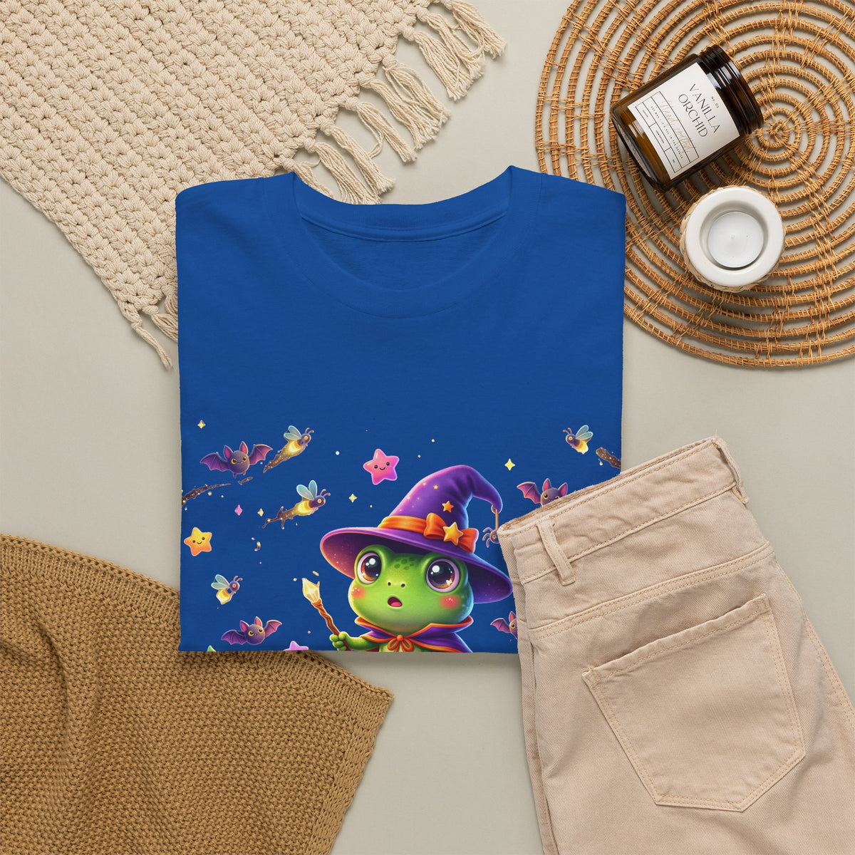 Cute Witch Frog T‑Shirt — Magical Mushroom Halloween Tee