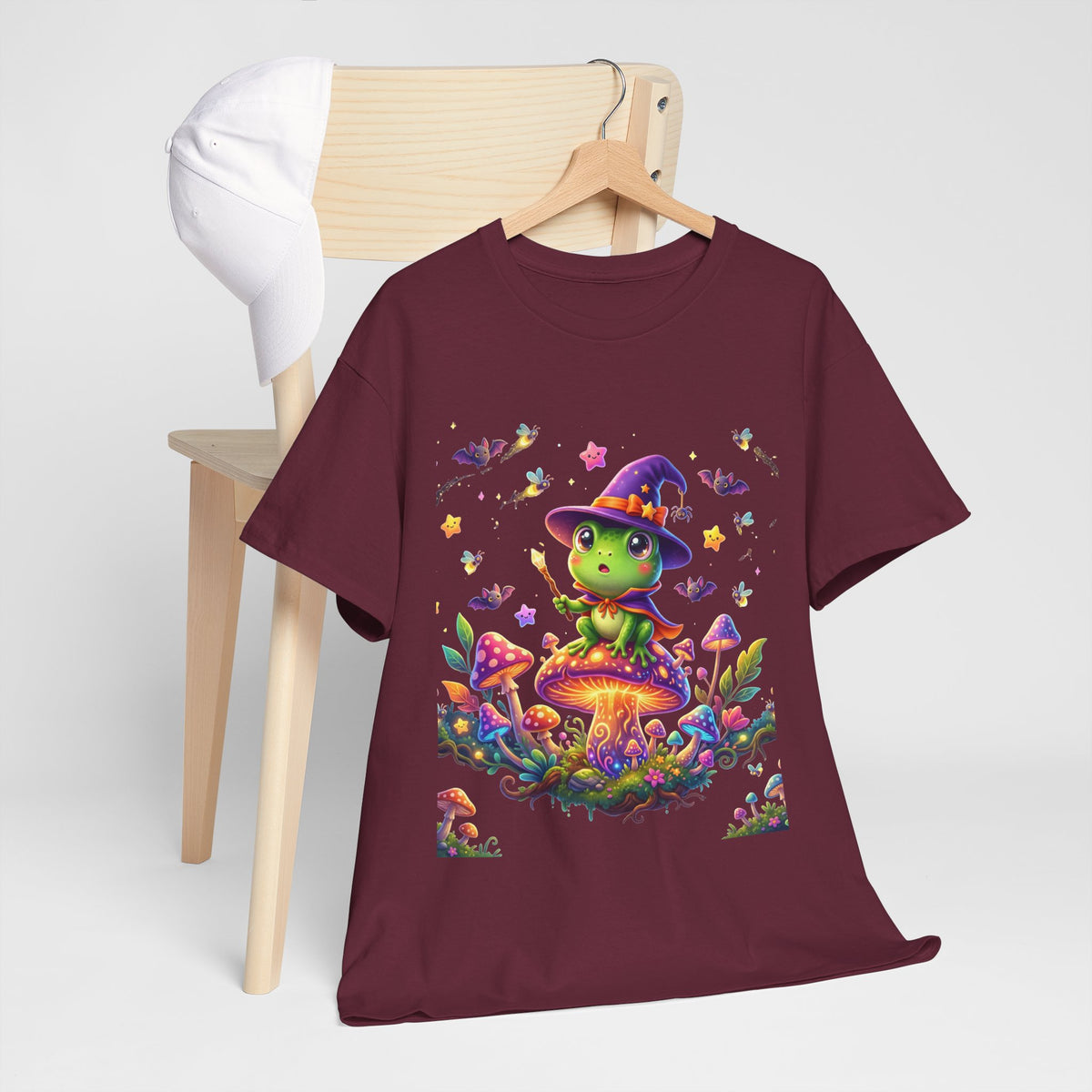 Cute Witch Frog T‑Shirt — Magical Mushroom Halloween Tee
