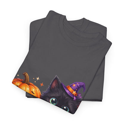 Halloween Black Kitten & Pumpkin T-Shirt