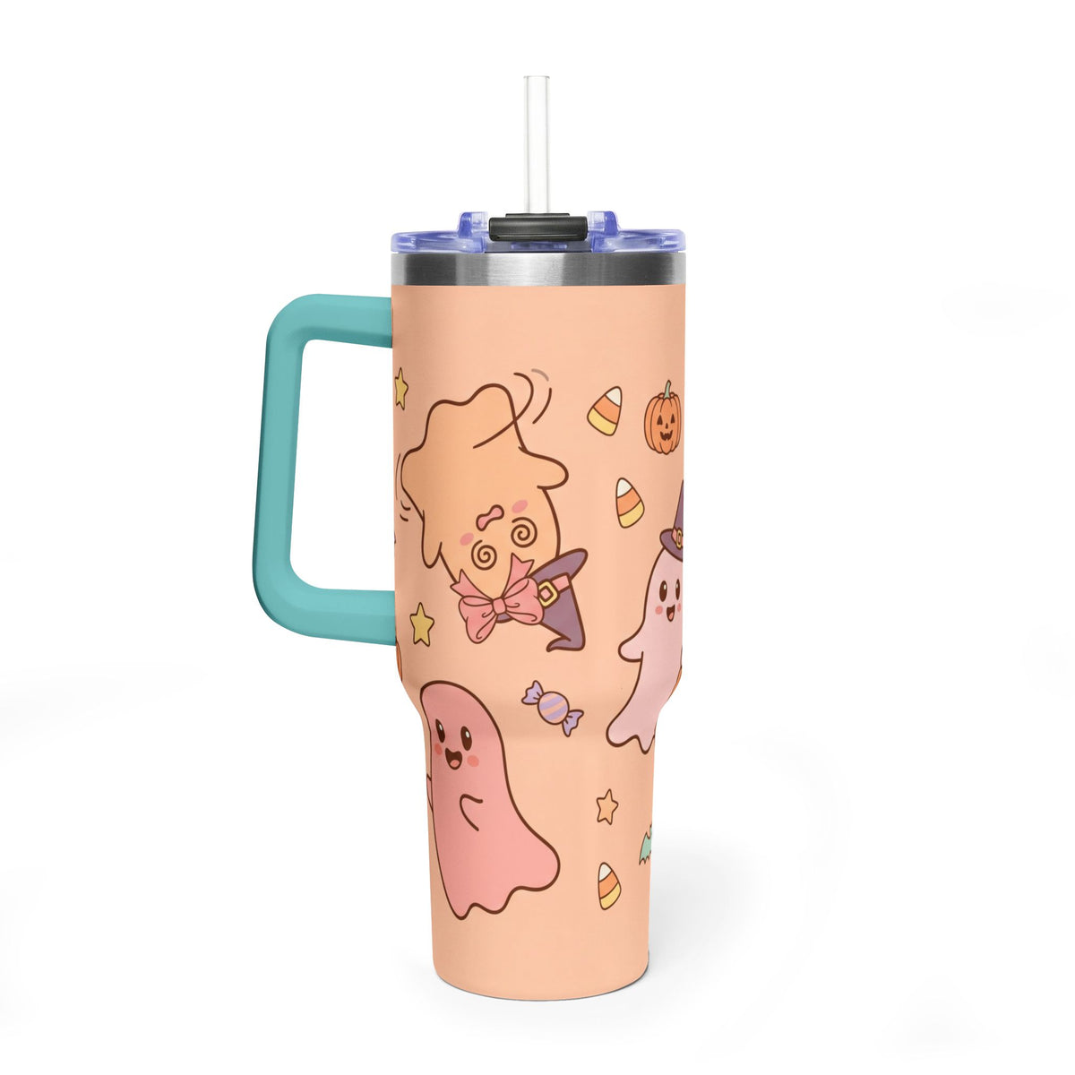 40oz Halloween Ghosts & Pumpkins Thermal Tumbler