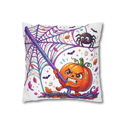 Halloween Pumpkin & Spider Decorative Pillowcase — Cute Spooky Fall Accent