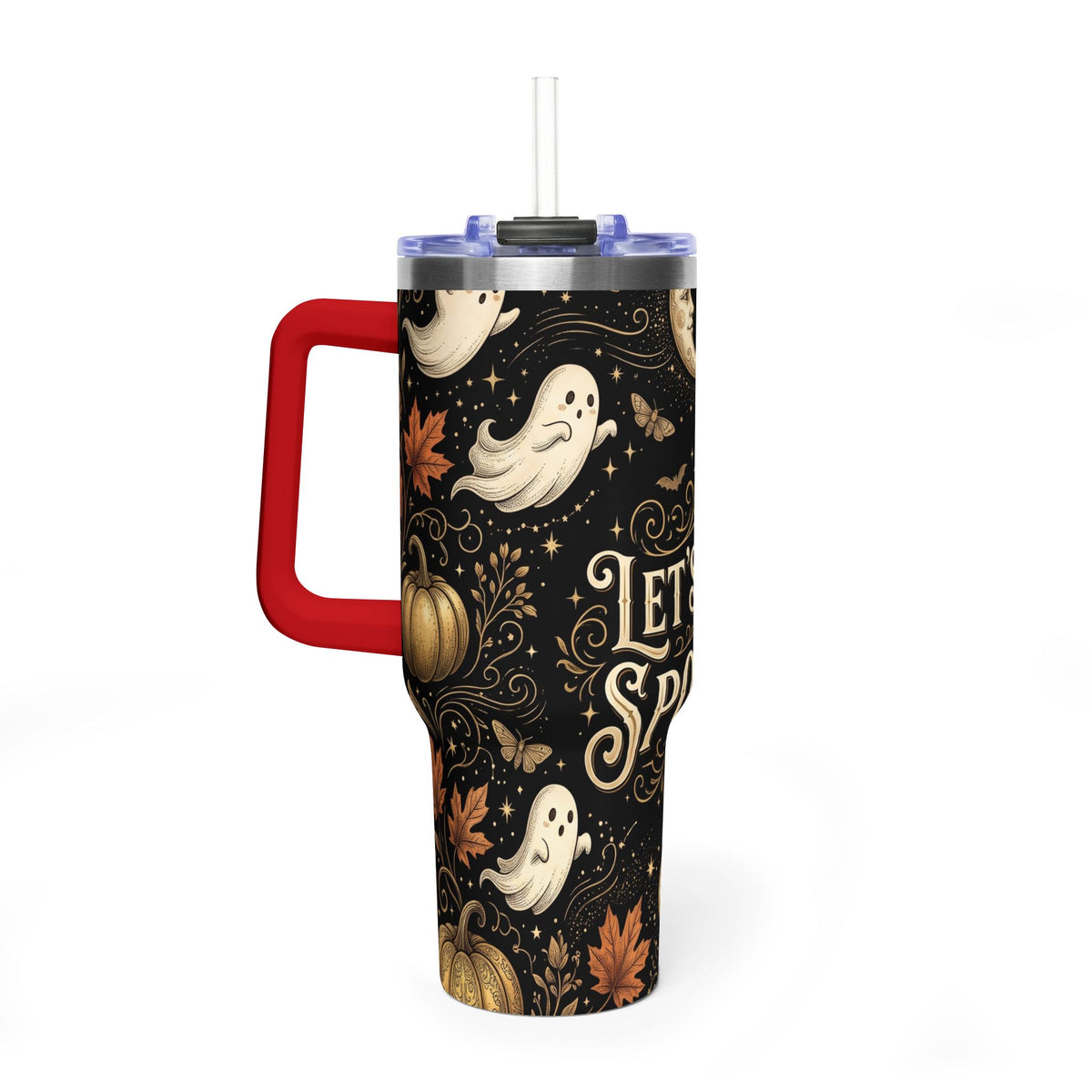 Let’s Get Spooky Halloween Ghosts & Pumpkins 40oz Thermal Tumbler