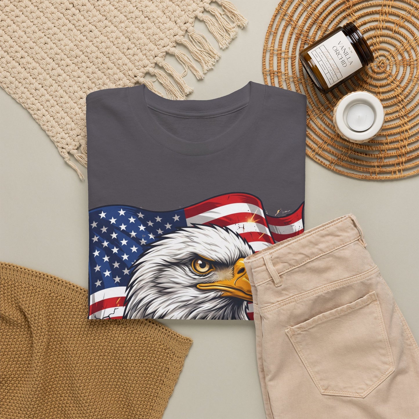 Patriotic Eagle T-Shirt – American Flag Bald Eagle Graphic Tee