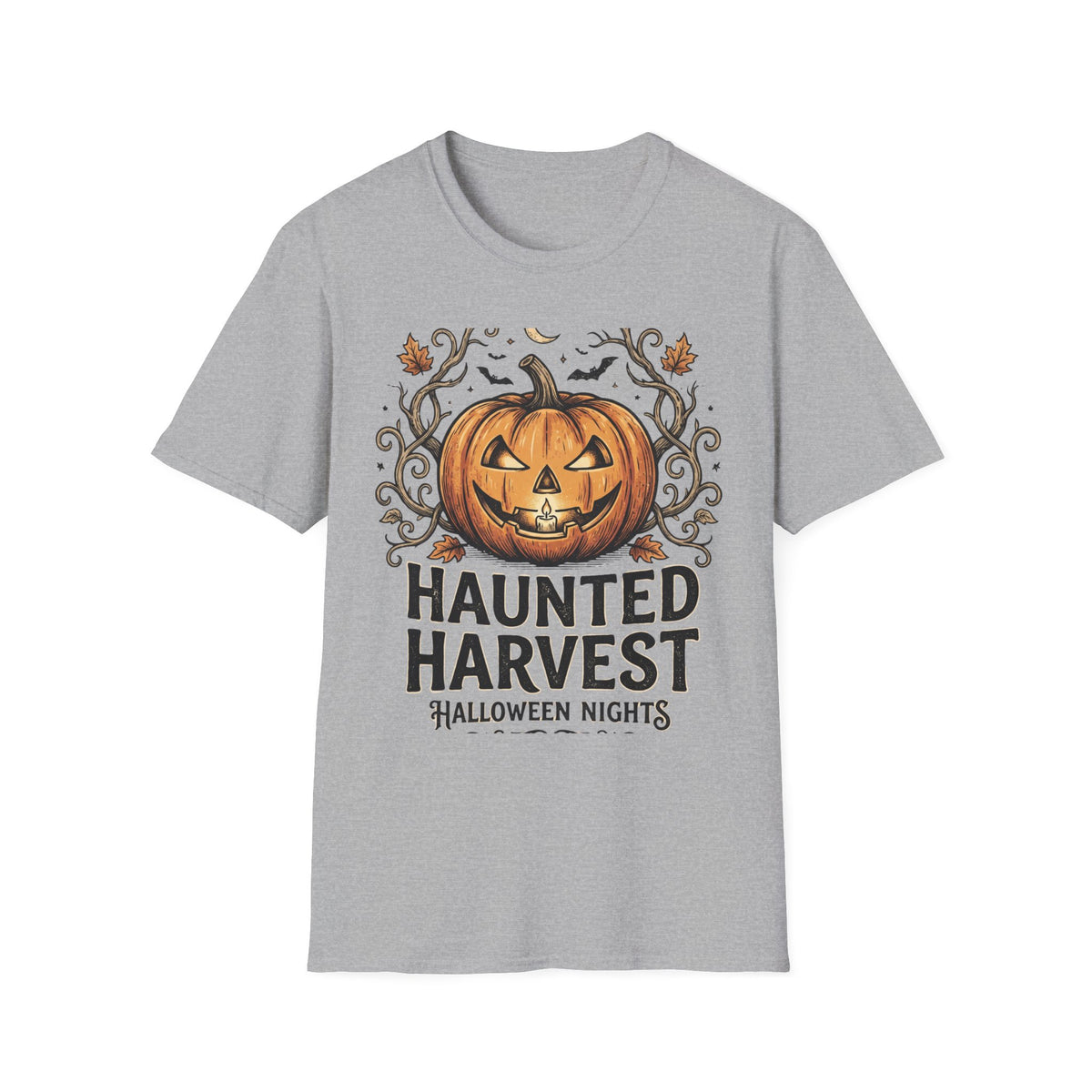 Halloween Pumpkin T-Shirt — Haunted Harvest "Halloween Nights" Graphic Tee