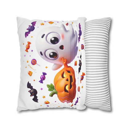 Halloween Ghost & Pumpkin Throw Pillowcase - Cute Spooky Decor