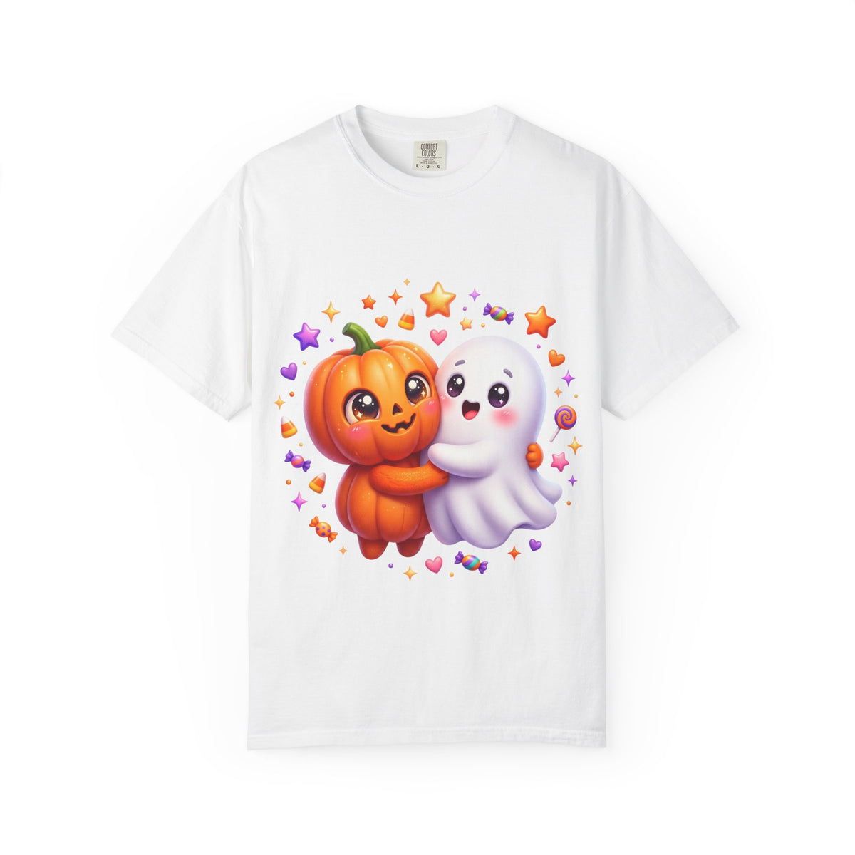 Halloween Pumpkin & Ghost T-Shirt — Cute Spooky Friends Graphic Tee