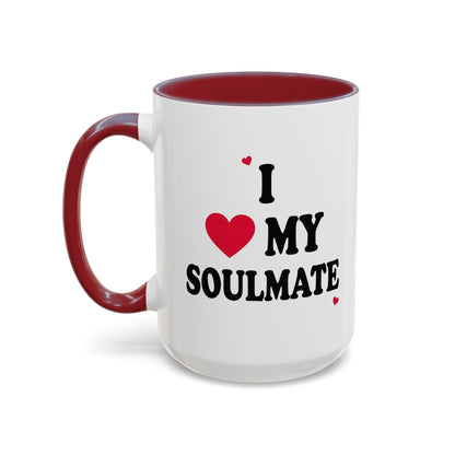 I Love My Soulmate Accent Coffee Mug