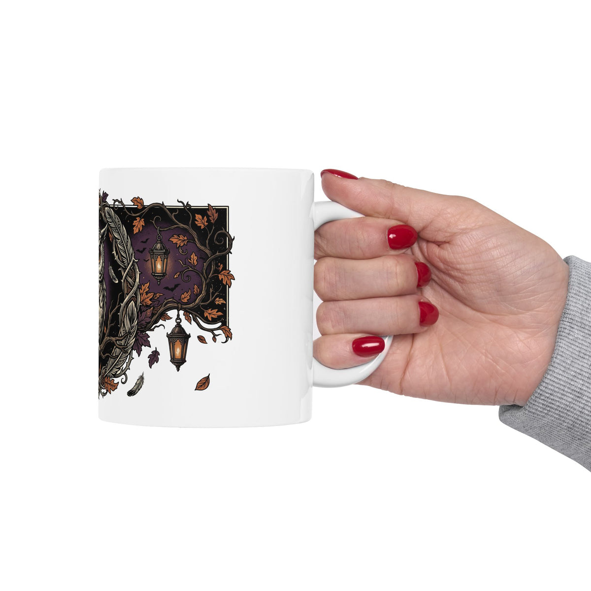 Owl Crest Ceramic Mug — Mystical Forest Owl Coffee Cup (11oz & 15oz)