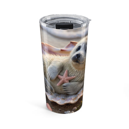 20oz Coastal Seashells and Starfish Beach Tumbler