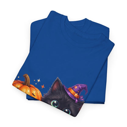Halloween Black Kitten & Pumpkin T-Shirt