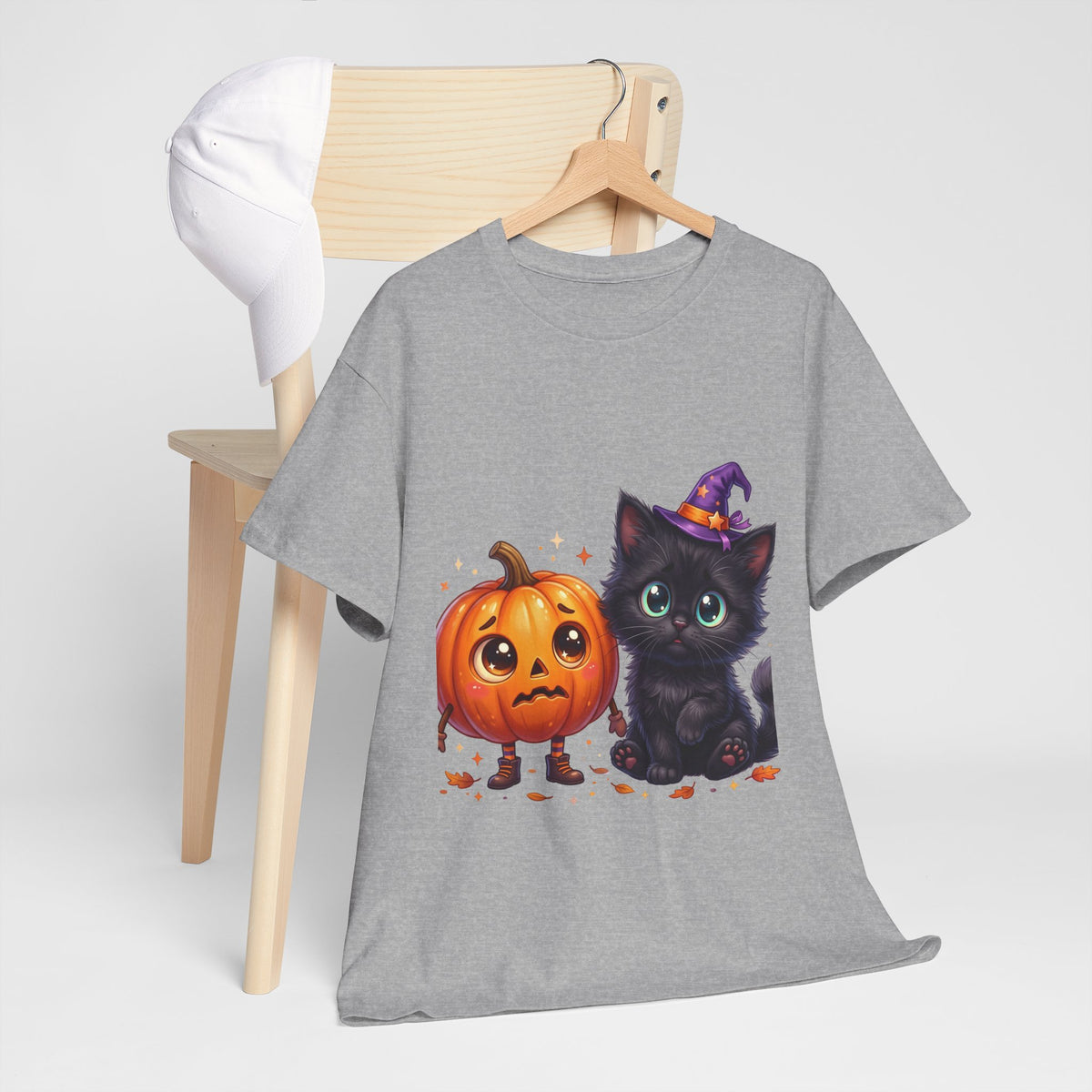 Halloween Black Kitten & Pumpkin T-Shirt