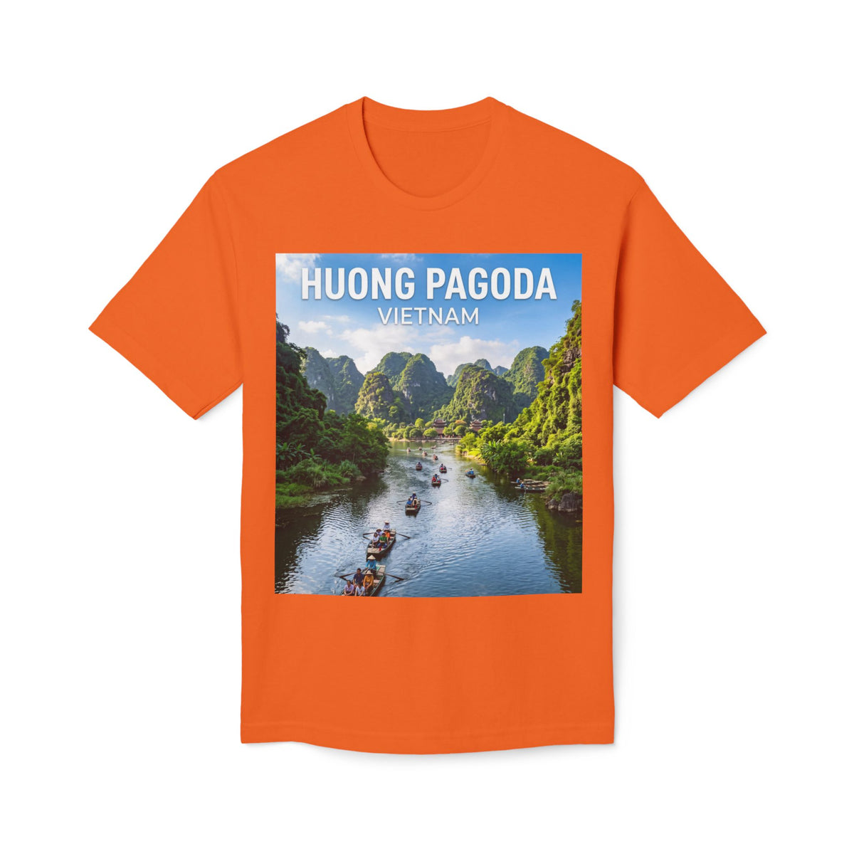 Huong Pagoda Vietnam T-Shirt — Scenic Ninh Binh River Travel Tee