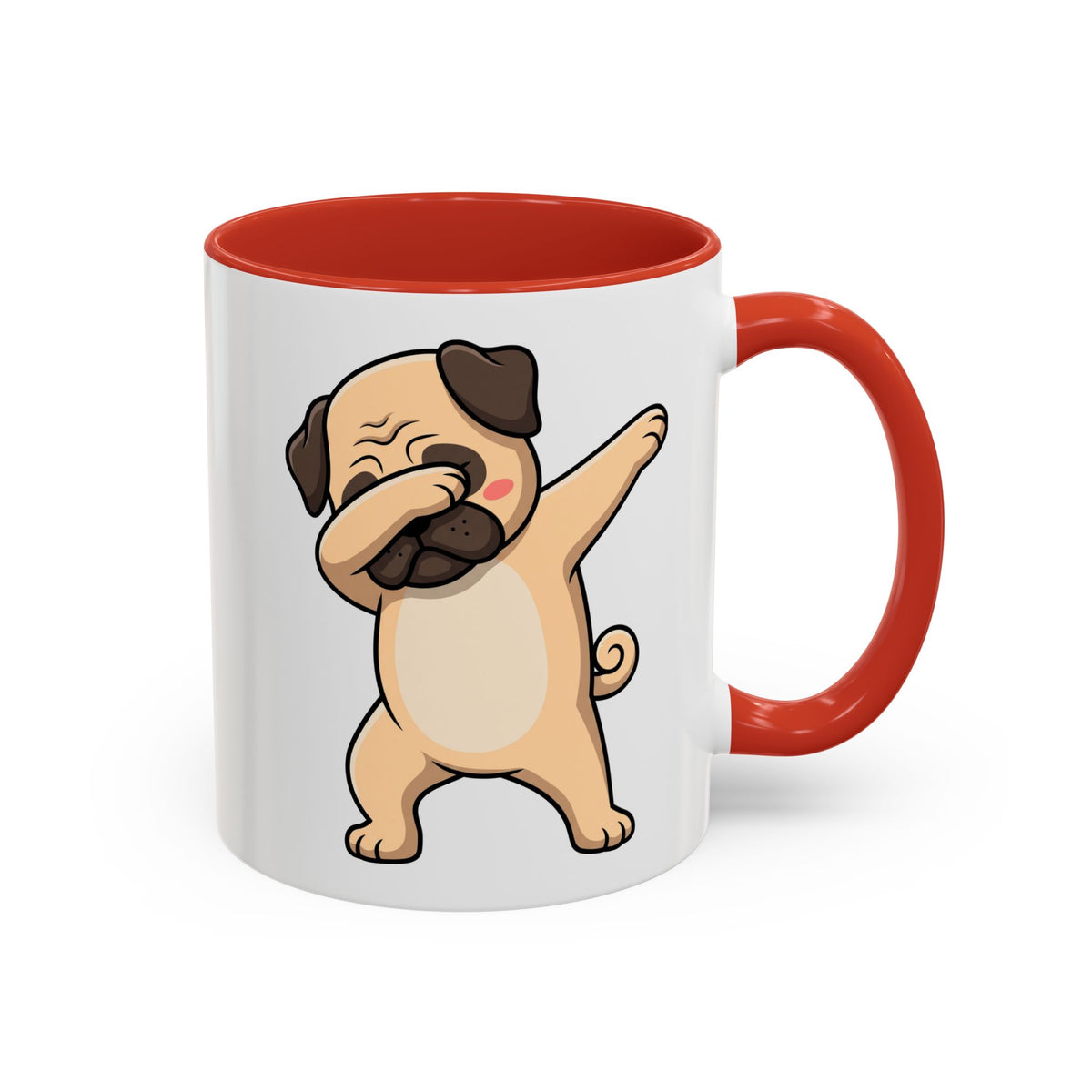 Dabbing Pug Coffee Mug — Cute Dog Accent Mug (11/15 oz)