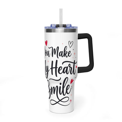 40oz Love-Themed Thermal Tumbler with Handle