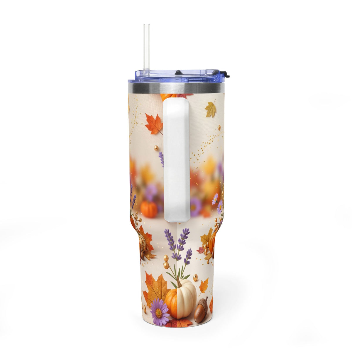 40oz Halloween Cat Vacuum Tumbler with Pumpkin
