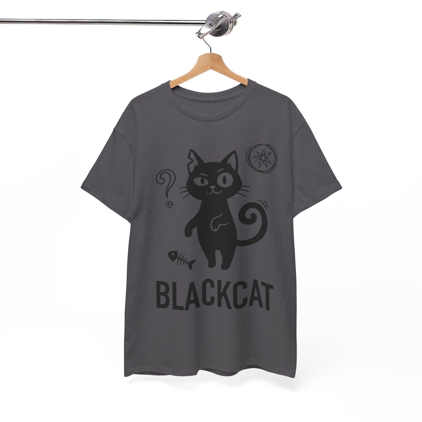 Black Cat Graphic Tee — Cute Cartoon Kitty T-Shirt