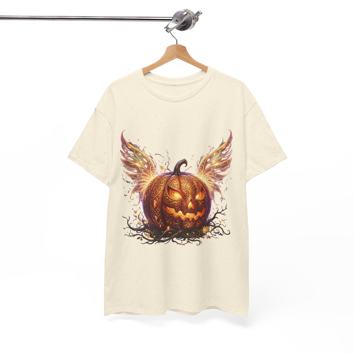 Halloween Pumpkin Tee — Winged Jack-O'-Lantern Graphic Shirt