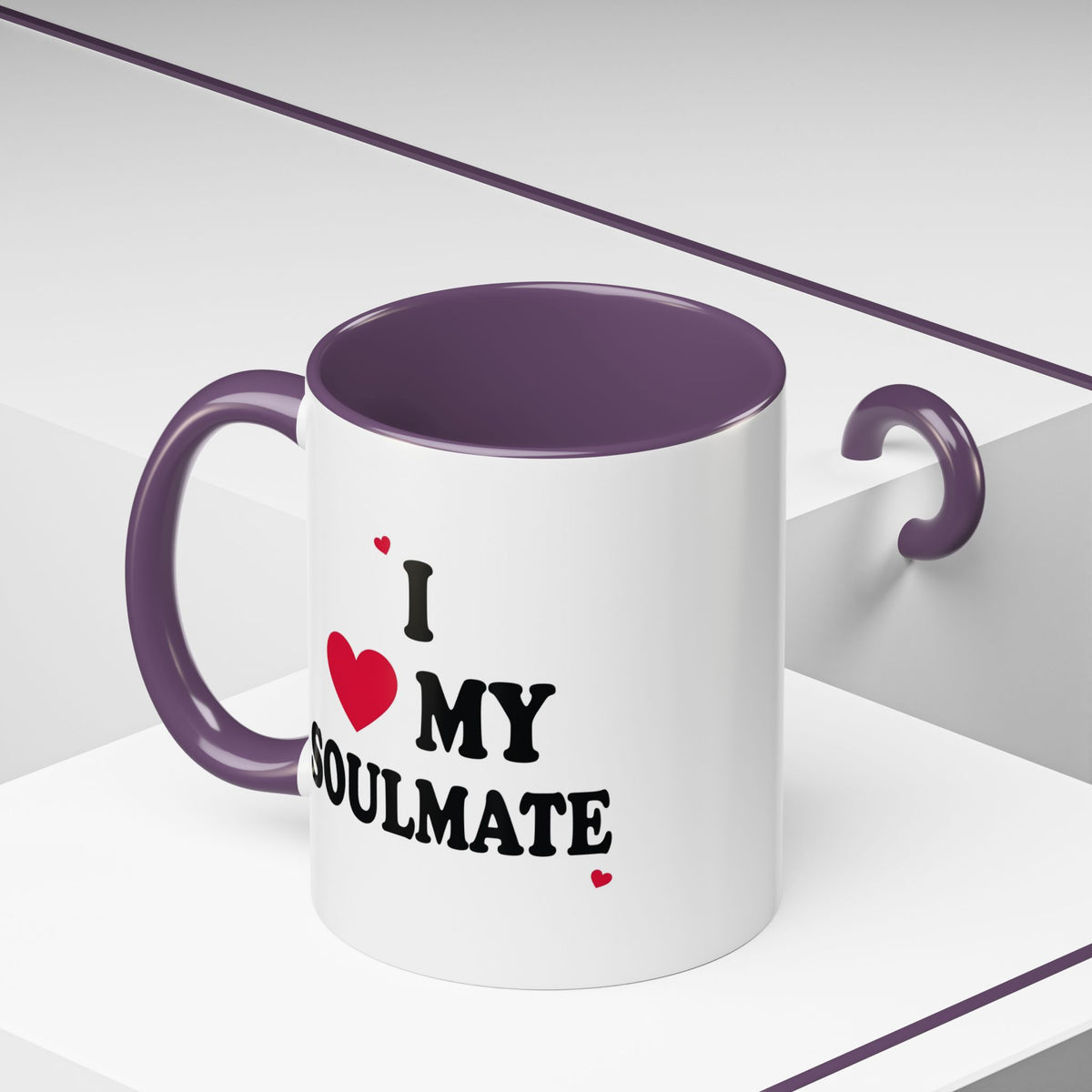 I Love My Soulmate Accent Coffee Mug