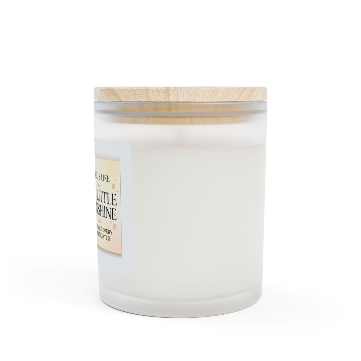 My Little Sunshine Frosted Glass Candle — 11 oz Scented Candle with Dog Photo Label