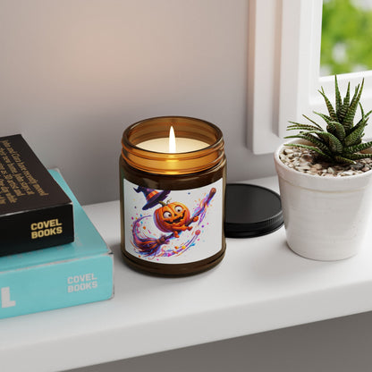 Halloween Pumpkin Magic Soy Candle — Amber Jar (Scented)