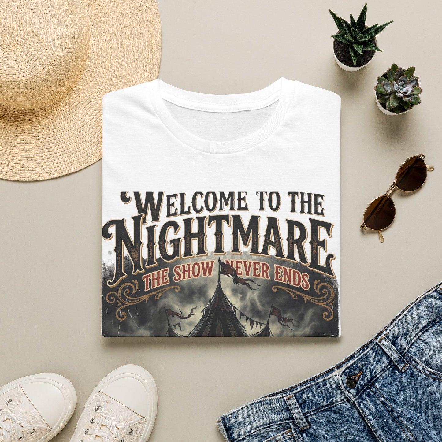 Welcome to the Nightmare T-Shirt — Horror Carnival Graphic Tee