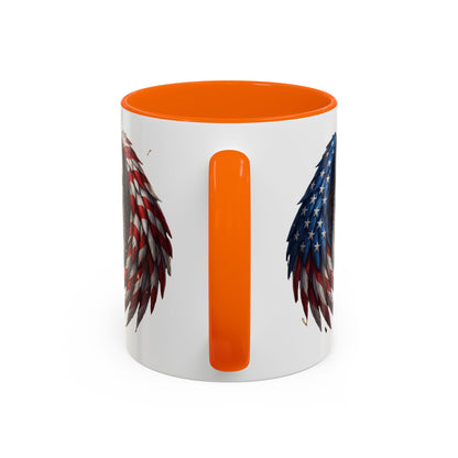 American Flag Eagle Coffee Mug – Patriotic Bald Eagle Accent Mug (11/15 oz)