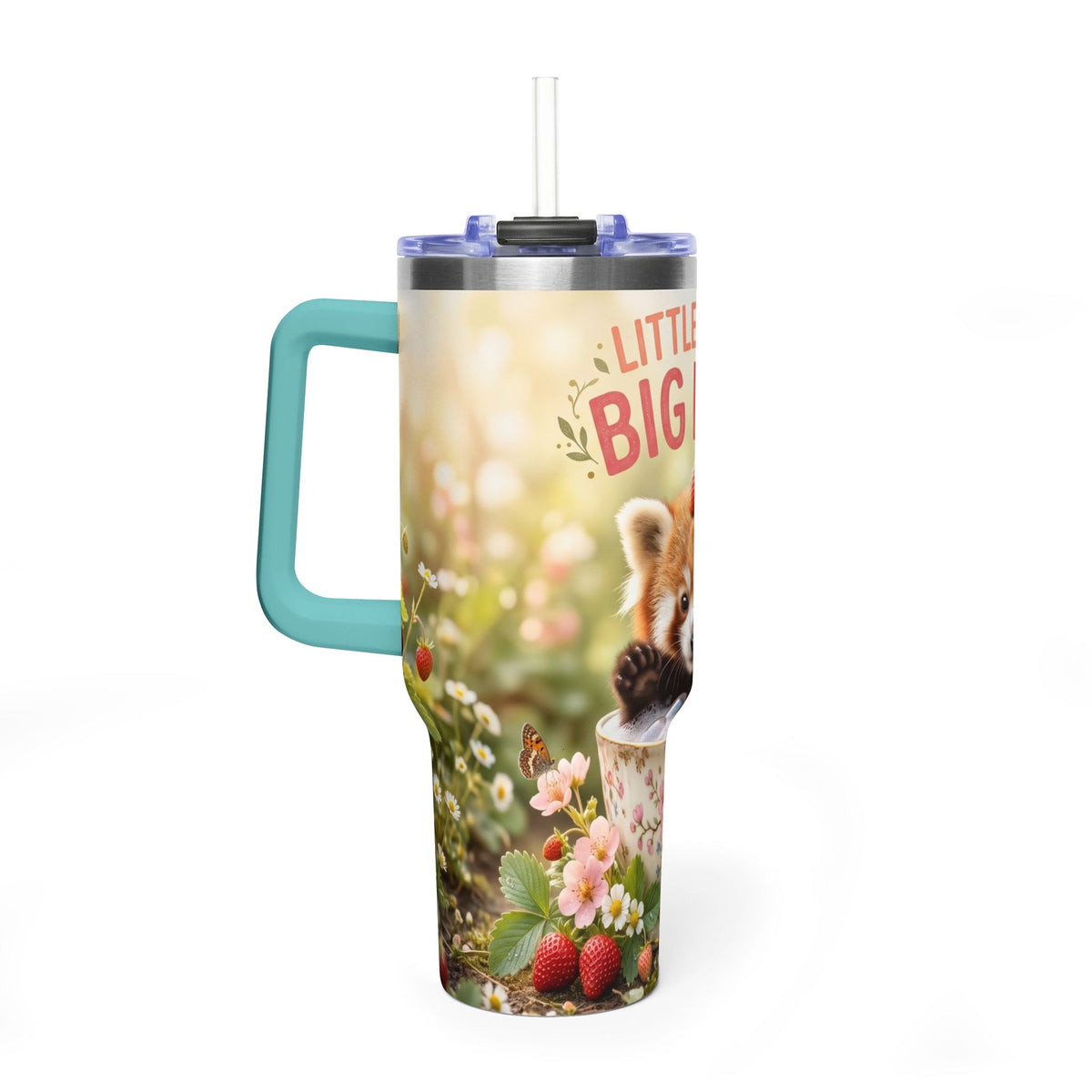 Little Paws Big Love Red Panda 40oz Vacuum Thermal Tumbler
